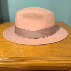 Nordstrom Pink Felt Hat with Gray Band